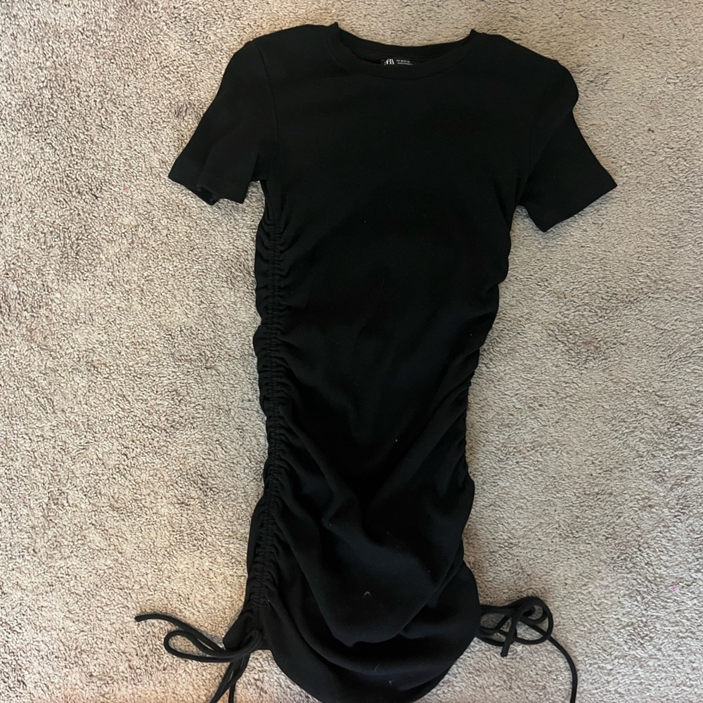 zara black mini dress